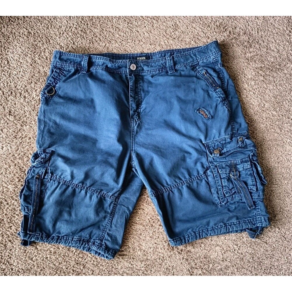 Ochenta Cargo Shorts Men's Size 42 Blue Pockets Baggy